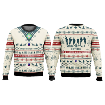 US Coast Guard Veteran Merry Christmas Brothers Ugly Sweater - Moonbestprint