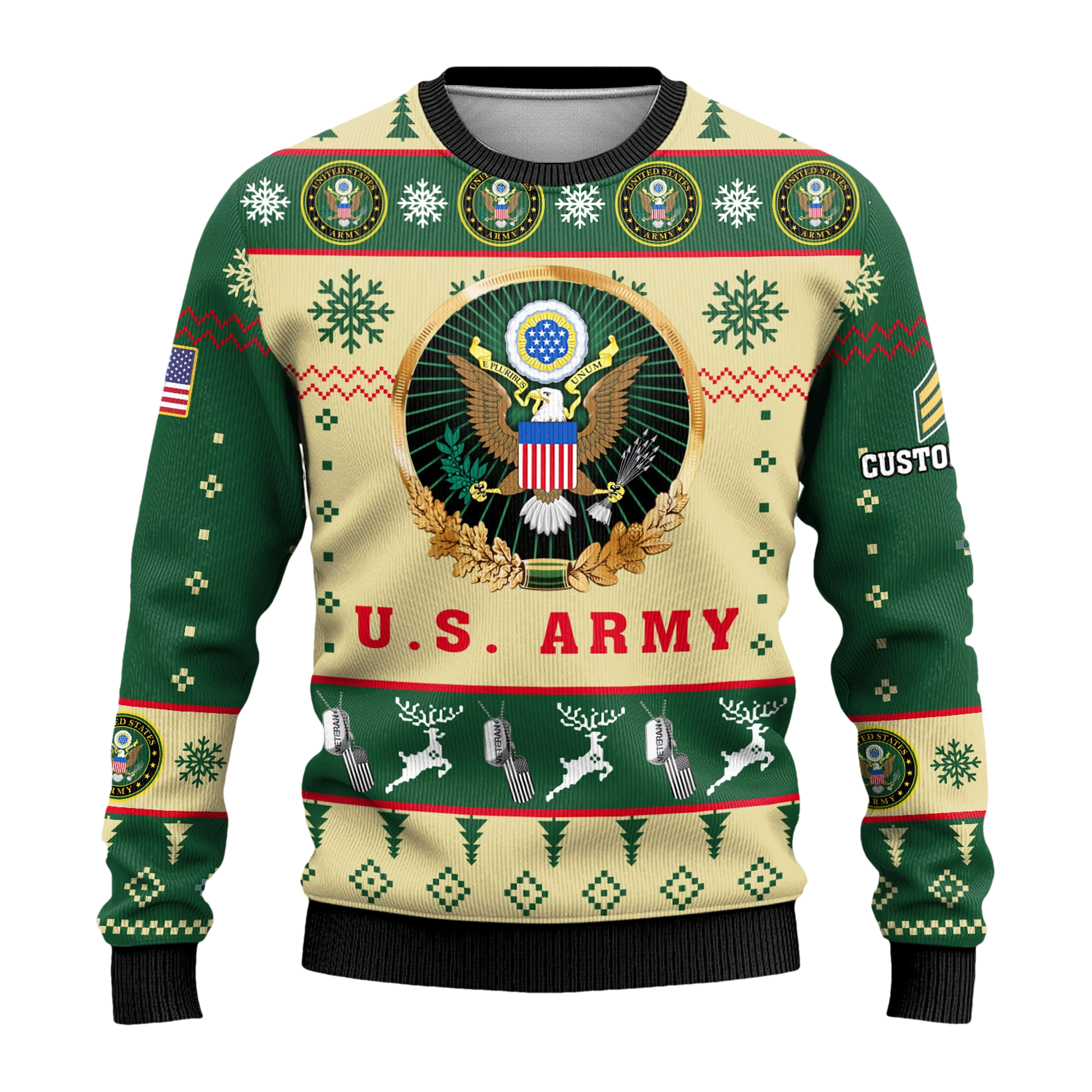 US Army Proudly Served Veterans Ugly Christmas Sweater - Moonbestprint