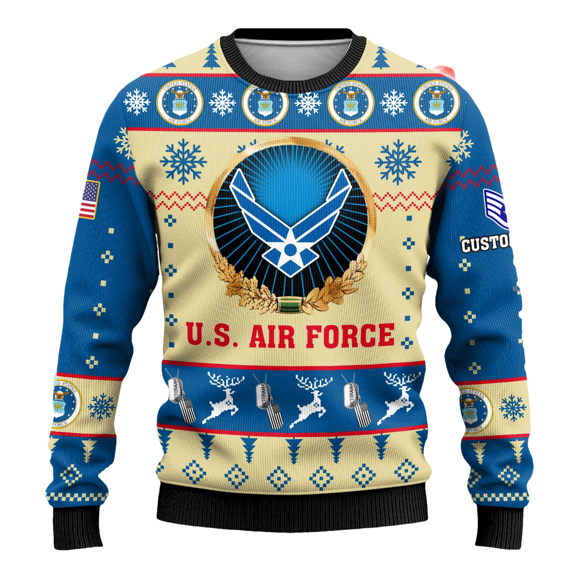 US Air Force Proudly Served Veterans Ugly Sweater - Moonbestprint