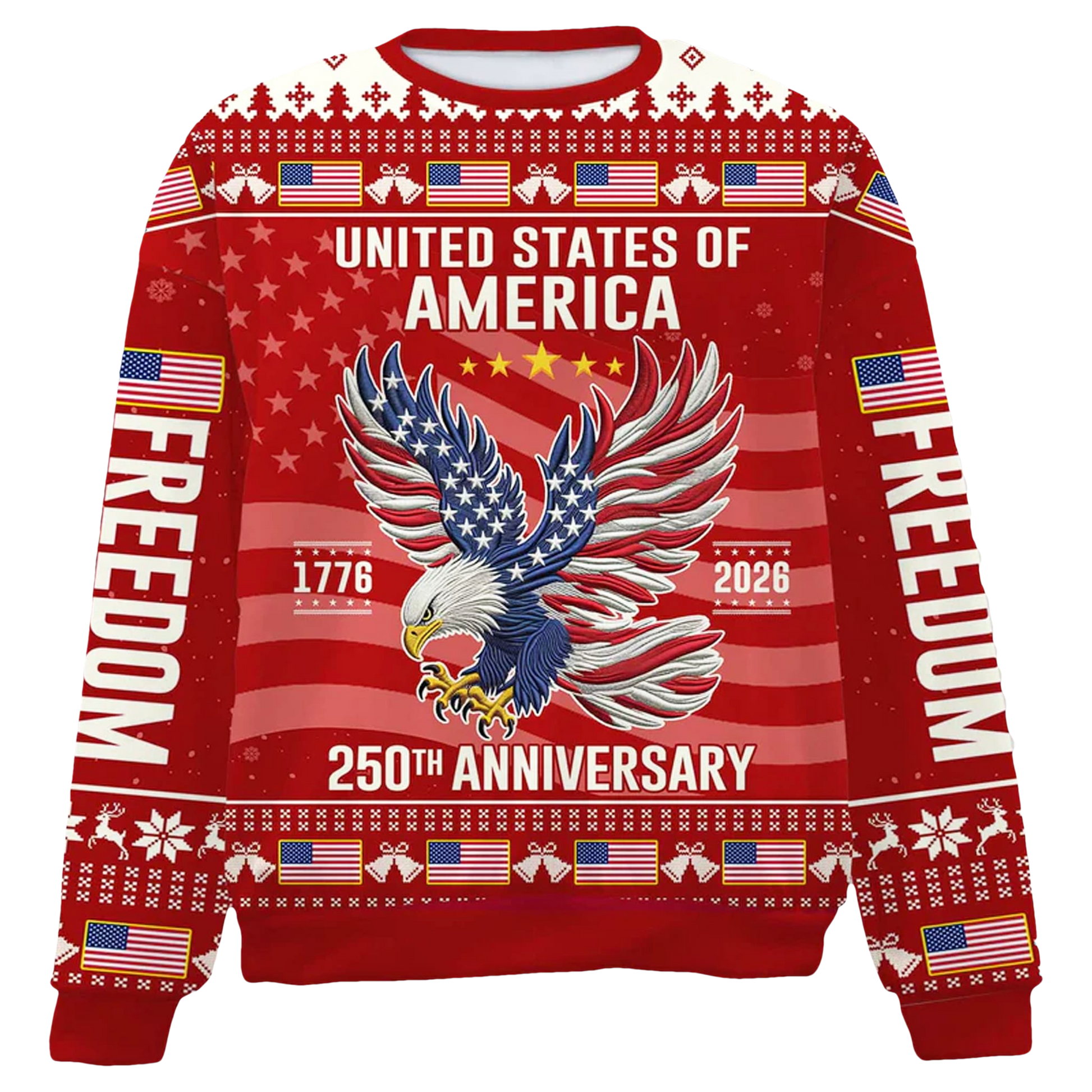 United States of America 250th Anniversary Ugly Christmas Sweater - Moonbestprint