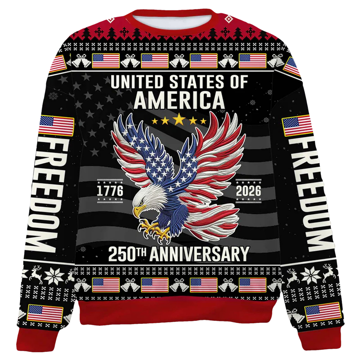 United States of America 250th Anniversary Ugly Christmas Sweater - Moonbestprint