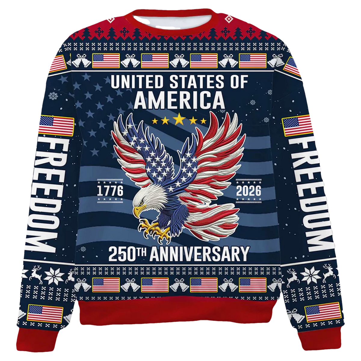 United States of America 250th Anniversary Ugly Christmas Sweater - Moonbestprint