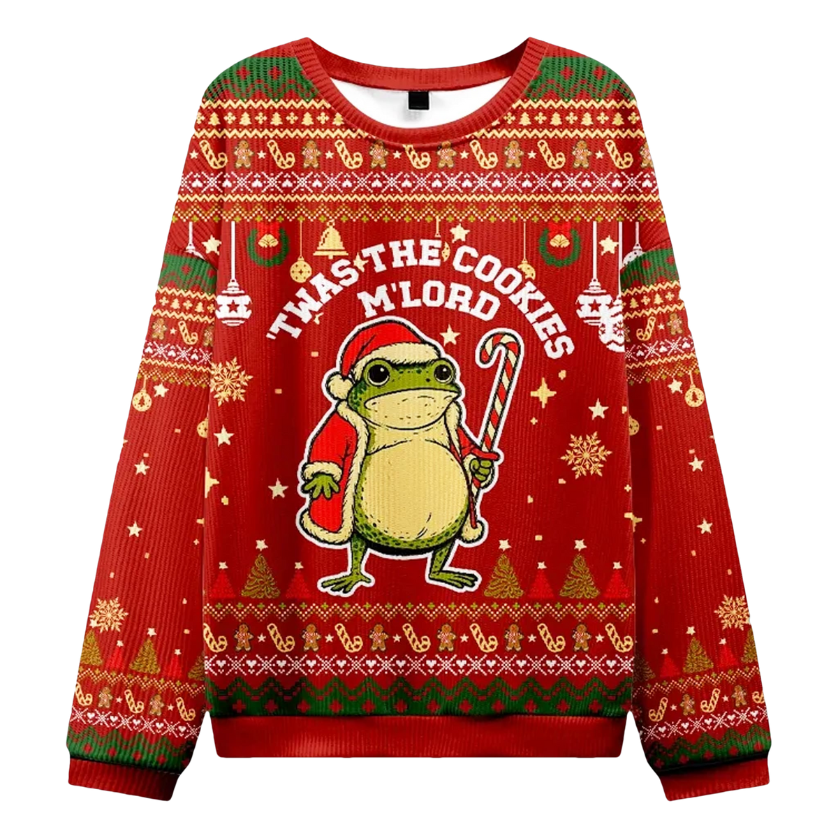 Twas The Cookies M'lord Frog Ugly Christmas Sweater - Moonbestprint