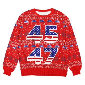 Trump Republican 45 47 Ugly Sweater - Moonbestprint