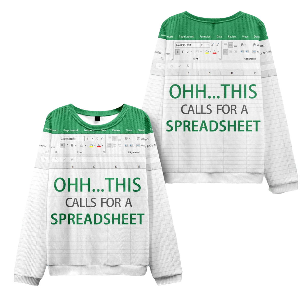 This Calls for a Spreadsheet Funny Excel Ugly Sweater - Moonbestprint