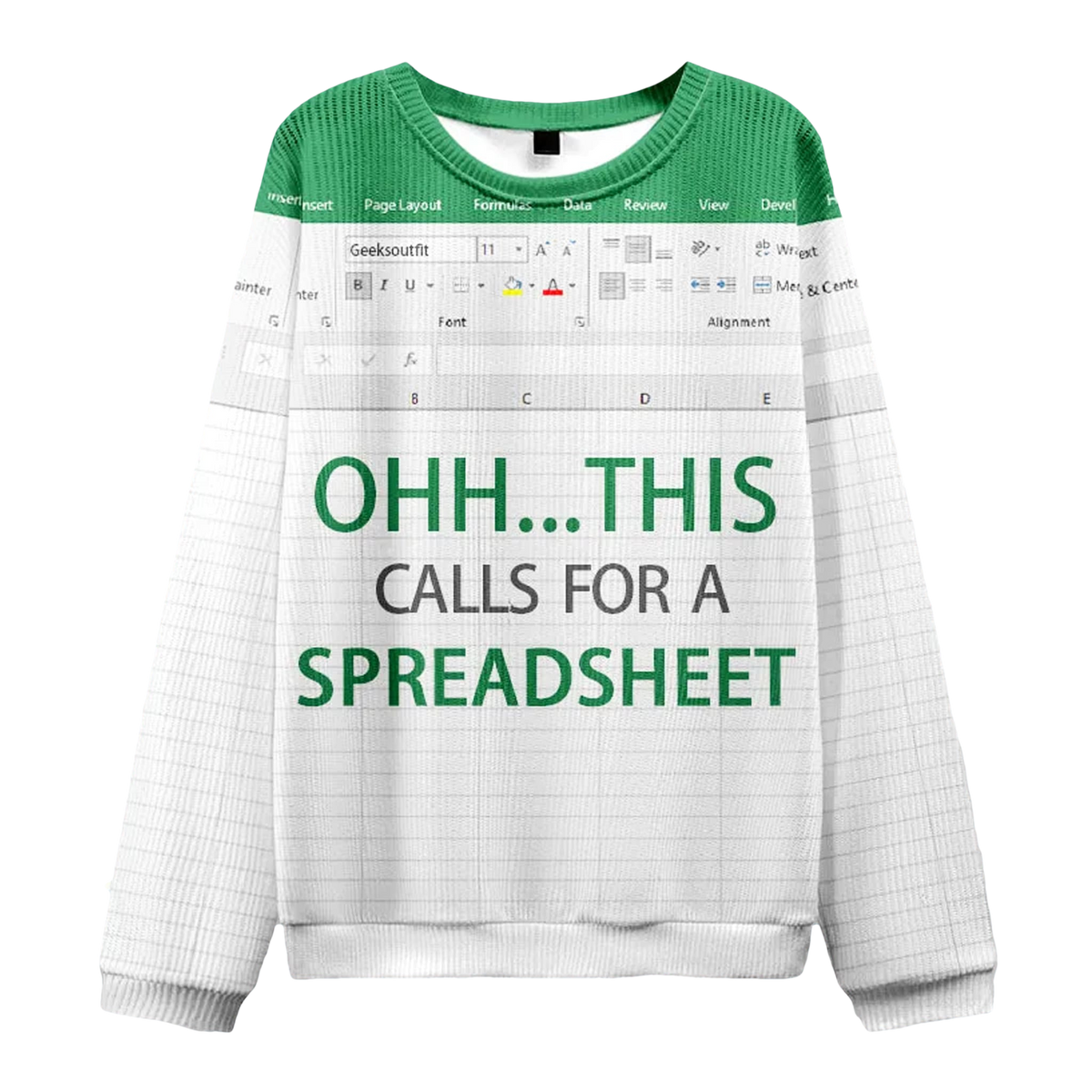 This Calls for a Spreadsheet Funny Excel Ugly Sweater - Moonbestprint