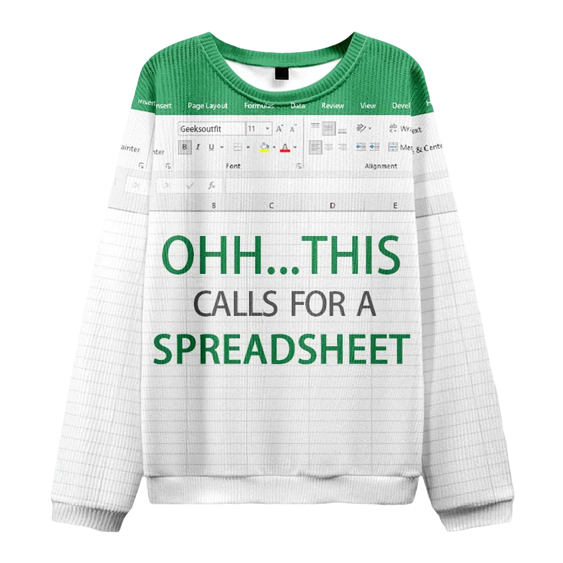 This Calls for a Spreadsheet Funny Excel Ugly Sweater - Moonbestprint