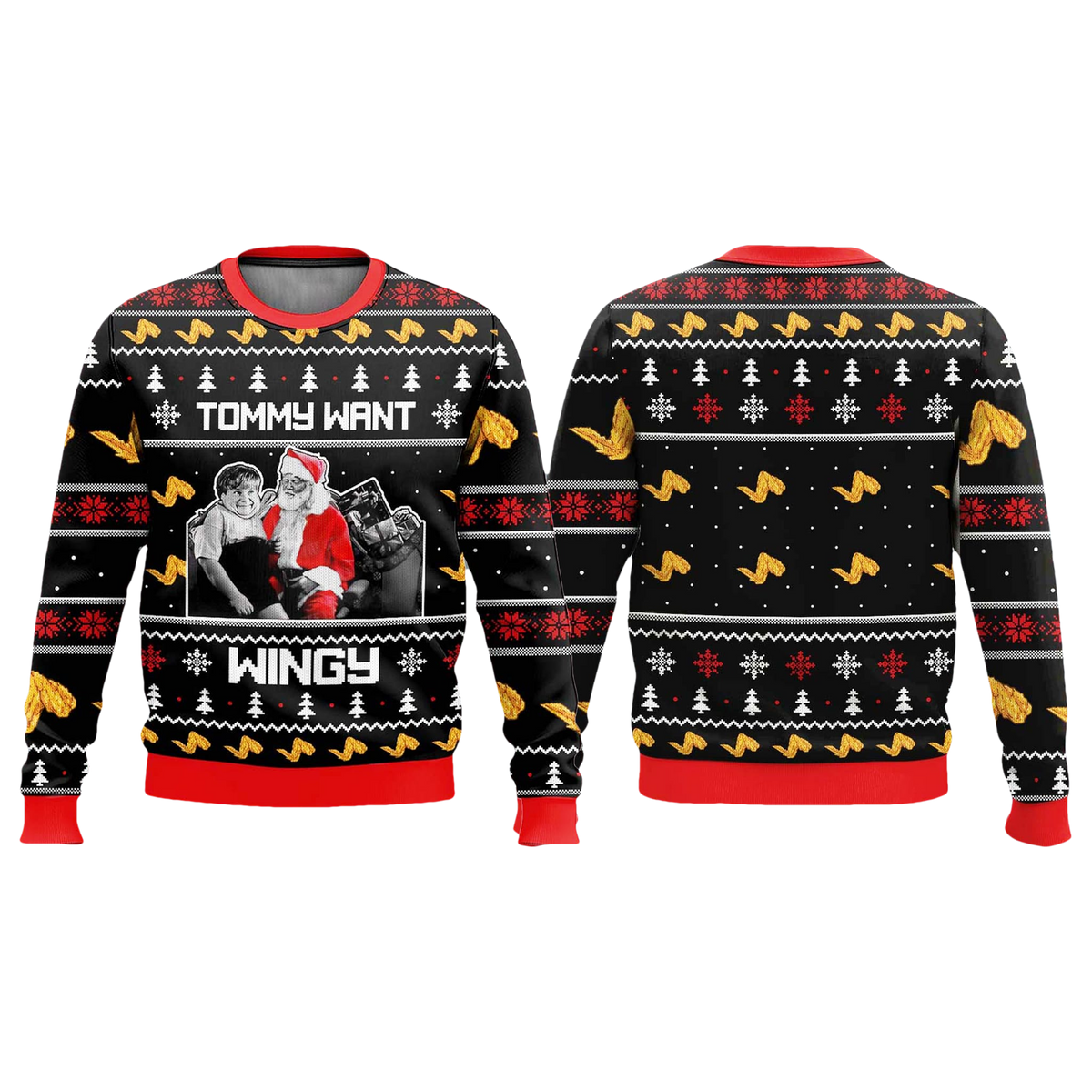 Tommy Want Wingy SNL Ugly Christmas Sweater - Moonbestprint