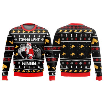 Tommy Want Wingy SNL Ugly Christmas Sweater - Moonbestprint