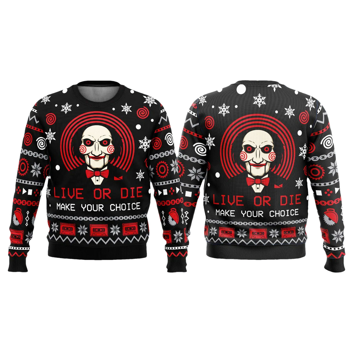 The Saw Live Or Die Make Your Choice Christmas Ugly Sweater - Moonbestprint