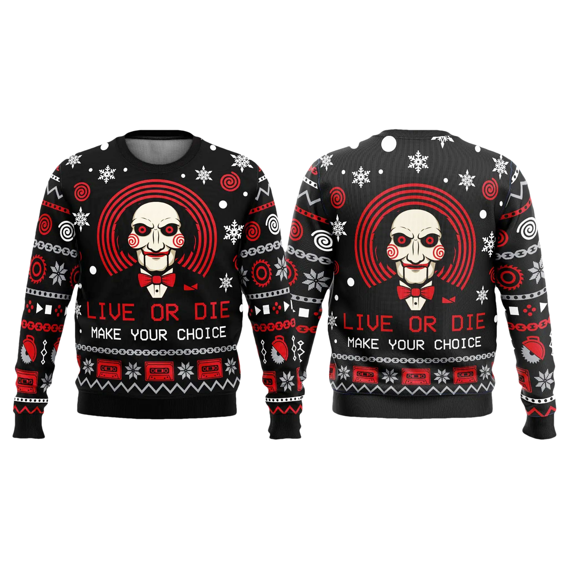The Saw Live Or Die Make Your Choice Christmas Ugly Sweater - Moonbestprint