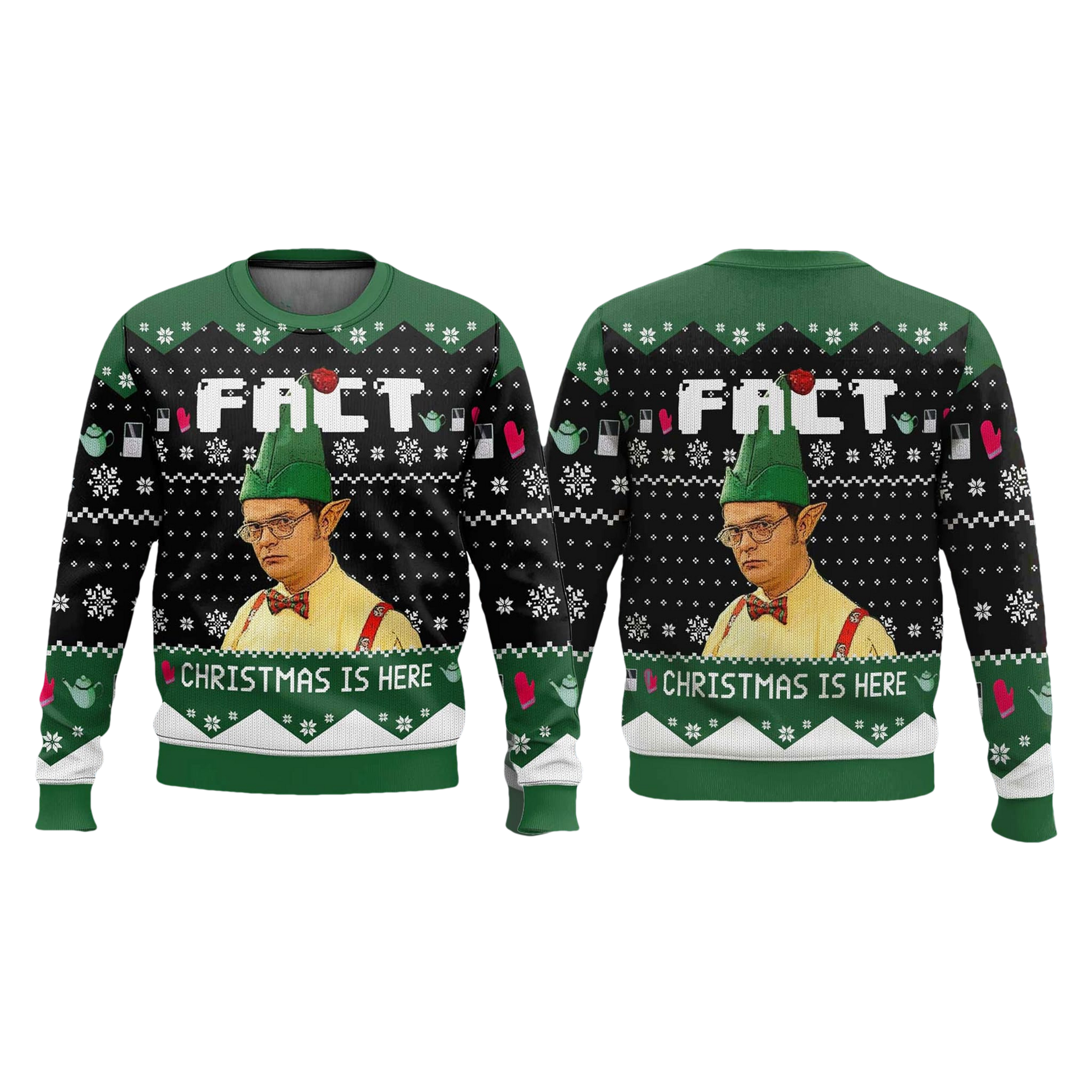 The Office Dwight Schrute Fact Christmas Is Here Ugly Sweater - Moonbestprint