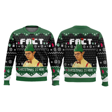 The Office Dwight Schrute Fact Christmas Is Here Ugly Sweater - Moonbestprint
