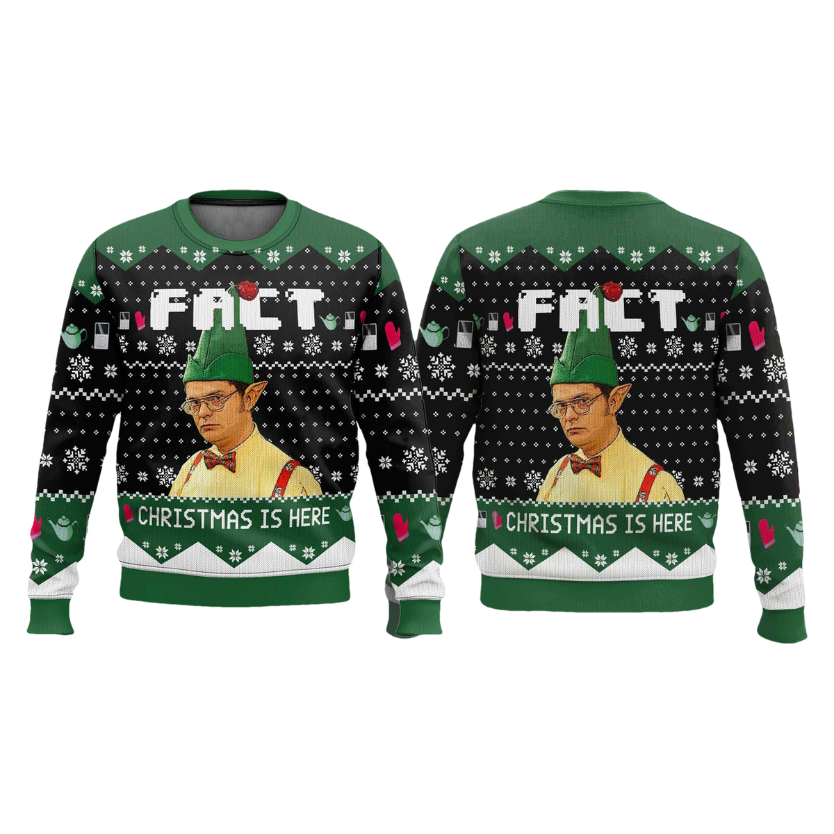 The Office Dwight Schrute Fact Christmas Is Here Ugly Sweater - Moonbestprint