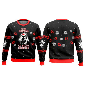 The Lord Of The Rings Gollum Filthy Hobbitses Ugly Christmas Sweater - Moonbestprint