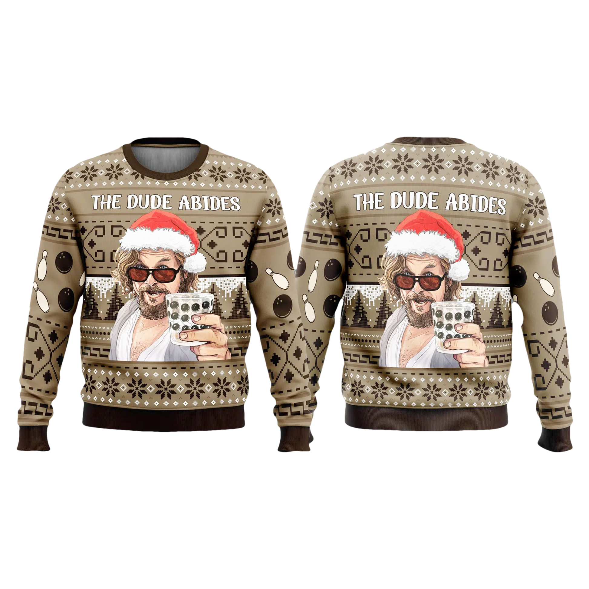 The Big Lebowski The Dude Abides Ugly Christmas Sweater - Moonbestprint