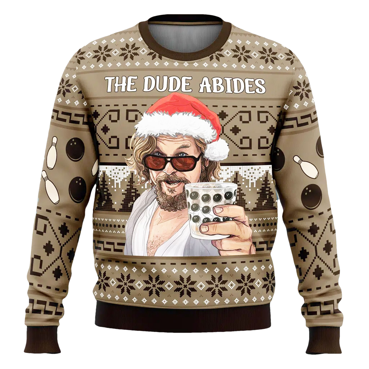 The Big Lebowski The Dude Abides Ugly Christmas Sweater - Moonbestprint