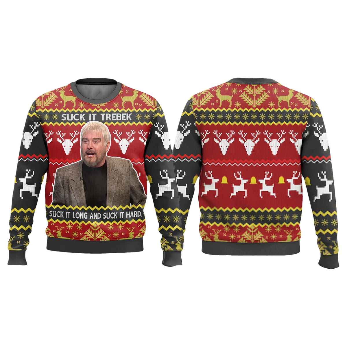 Suck It Trebek Sean Connery SNL Ugly Christmas Sweater - Moonbestprint