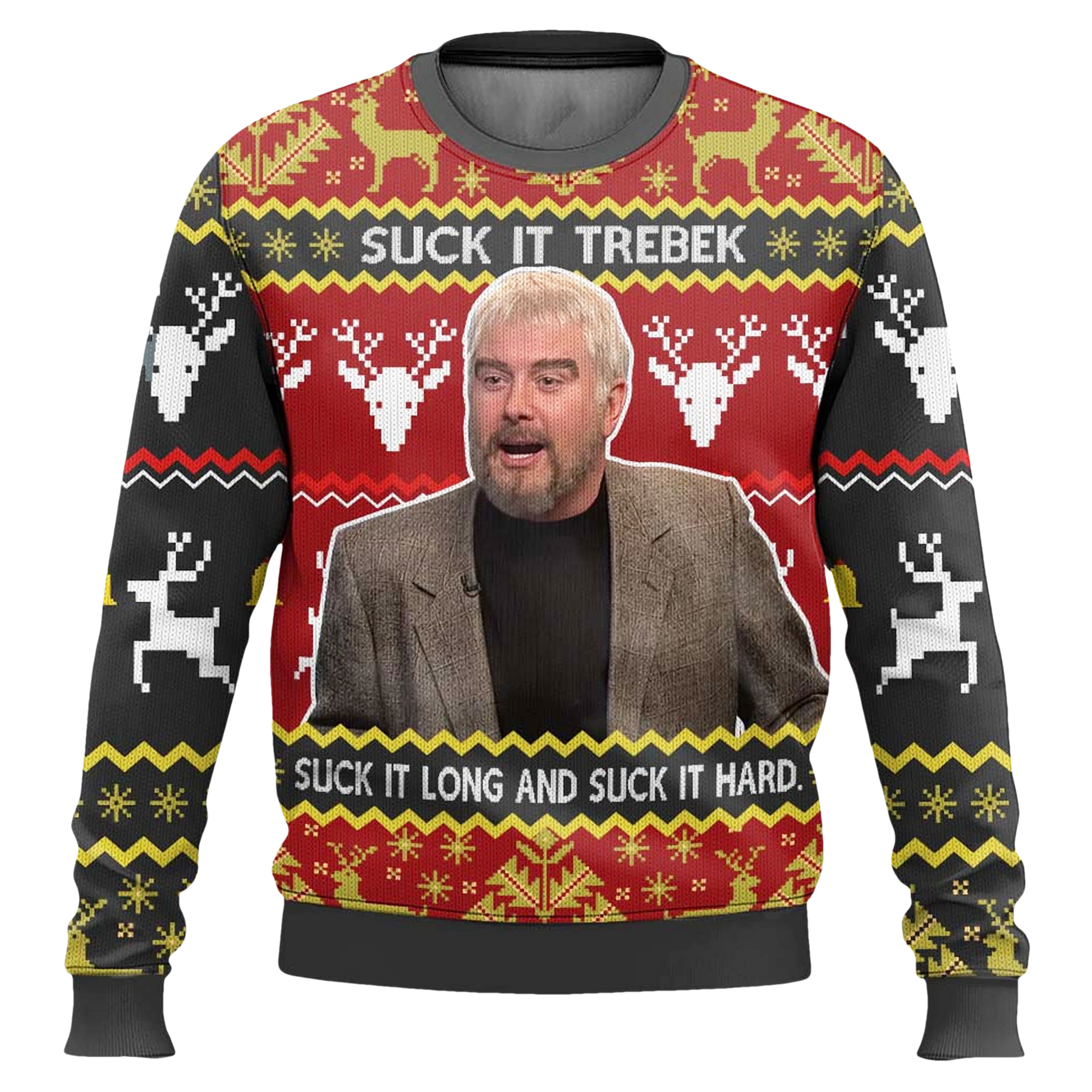 Suck It Trebek Sean Connery SNL Ugly Christmas Sweater - Moonbestprint