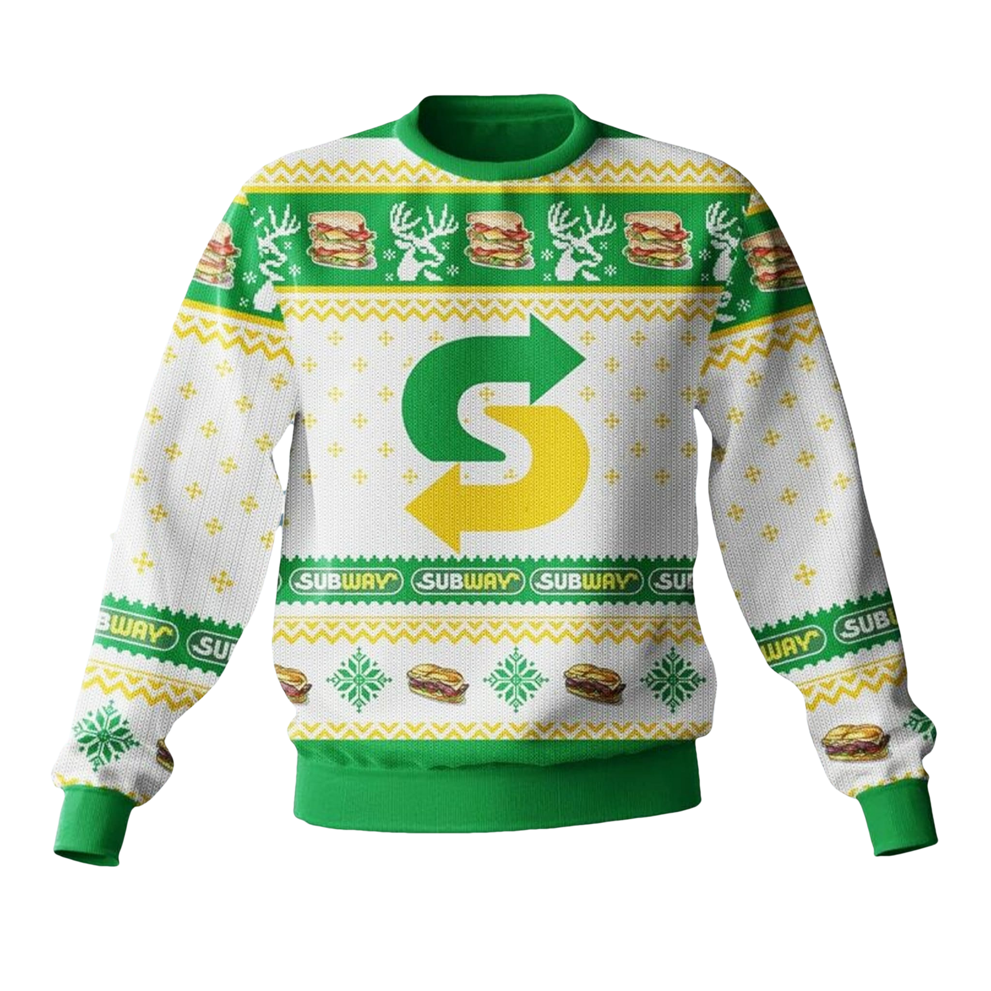 Subway Sandwich Ugly Christmas Sweater - Moonbestprint