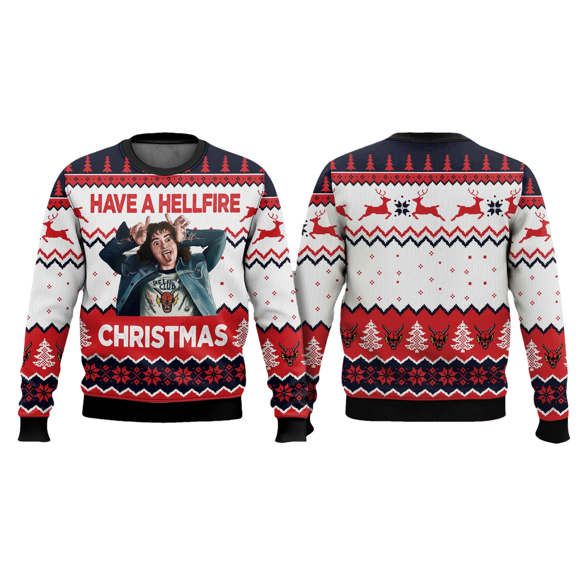 Stranger Things Have A Hellfire Christmas Ugly Sweater - Moonbestprint
