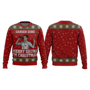 Sterling Archer Merry Drunk I'm Christmas Ugly Sweater - Moonbestprint