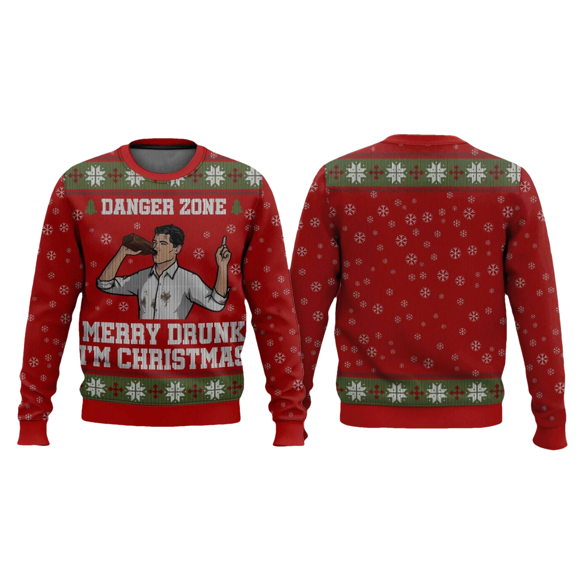 Sterling Archer Merry Drunk I'm Christmas Ugly Sweater - Moonbestprint