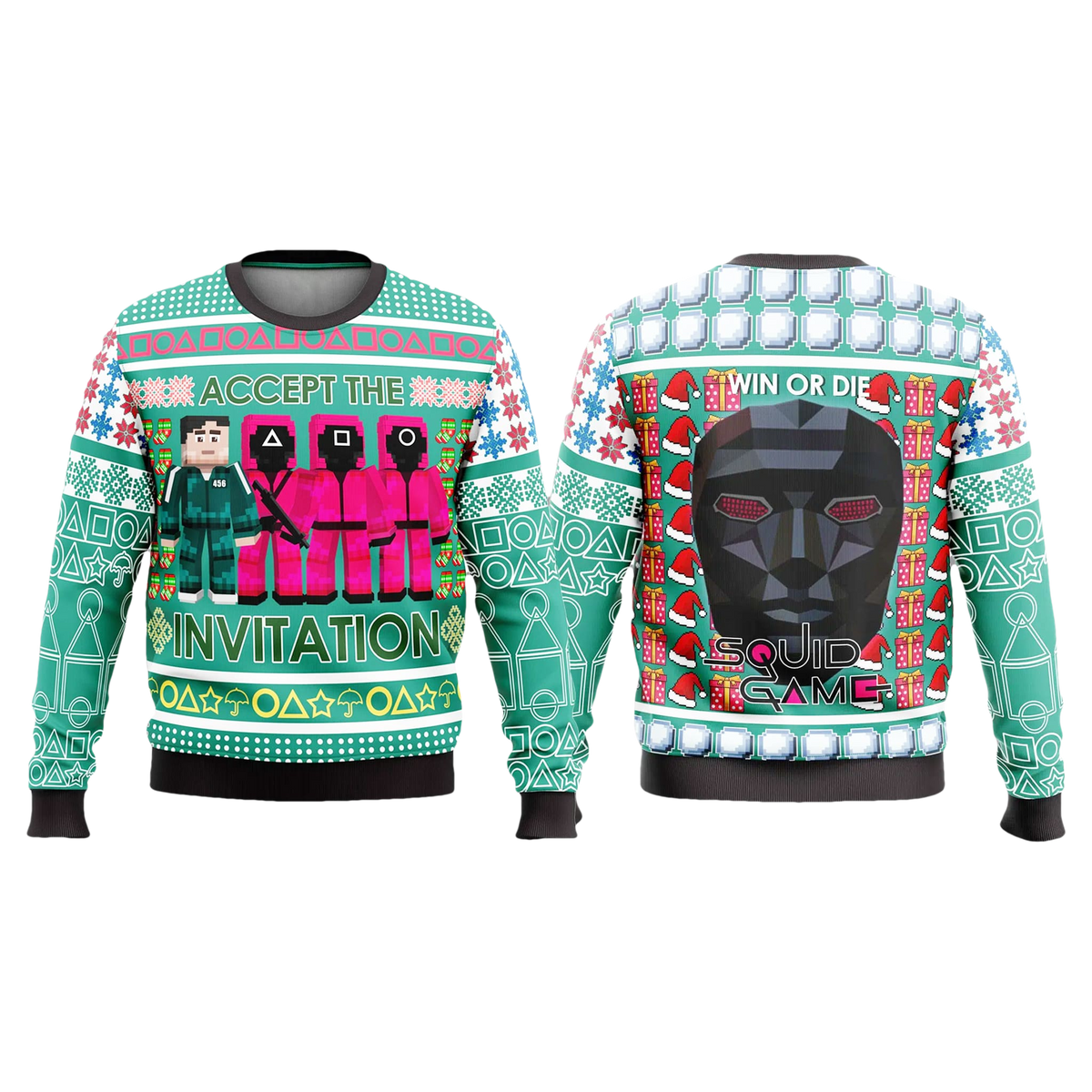 Squid Game Accept The Invitation Ugly Christmas Sweater - Moonbestprint