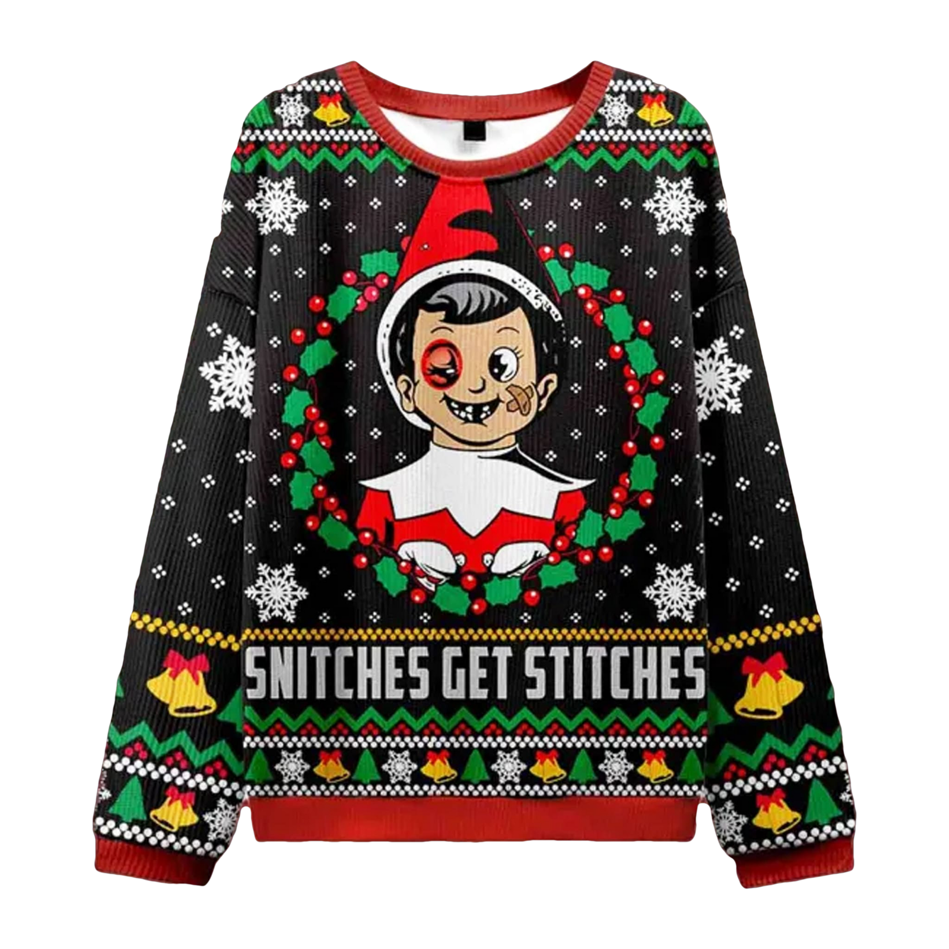 Snitches Get Stitches Ugly Christmas Sweater - Moonbestprint