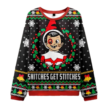 Snitches Get Stitches Ugly Christmas Sweater - Moonbestprint