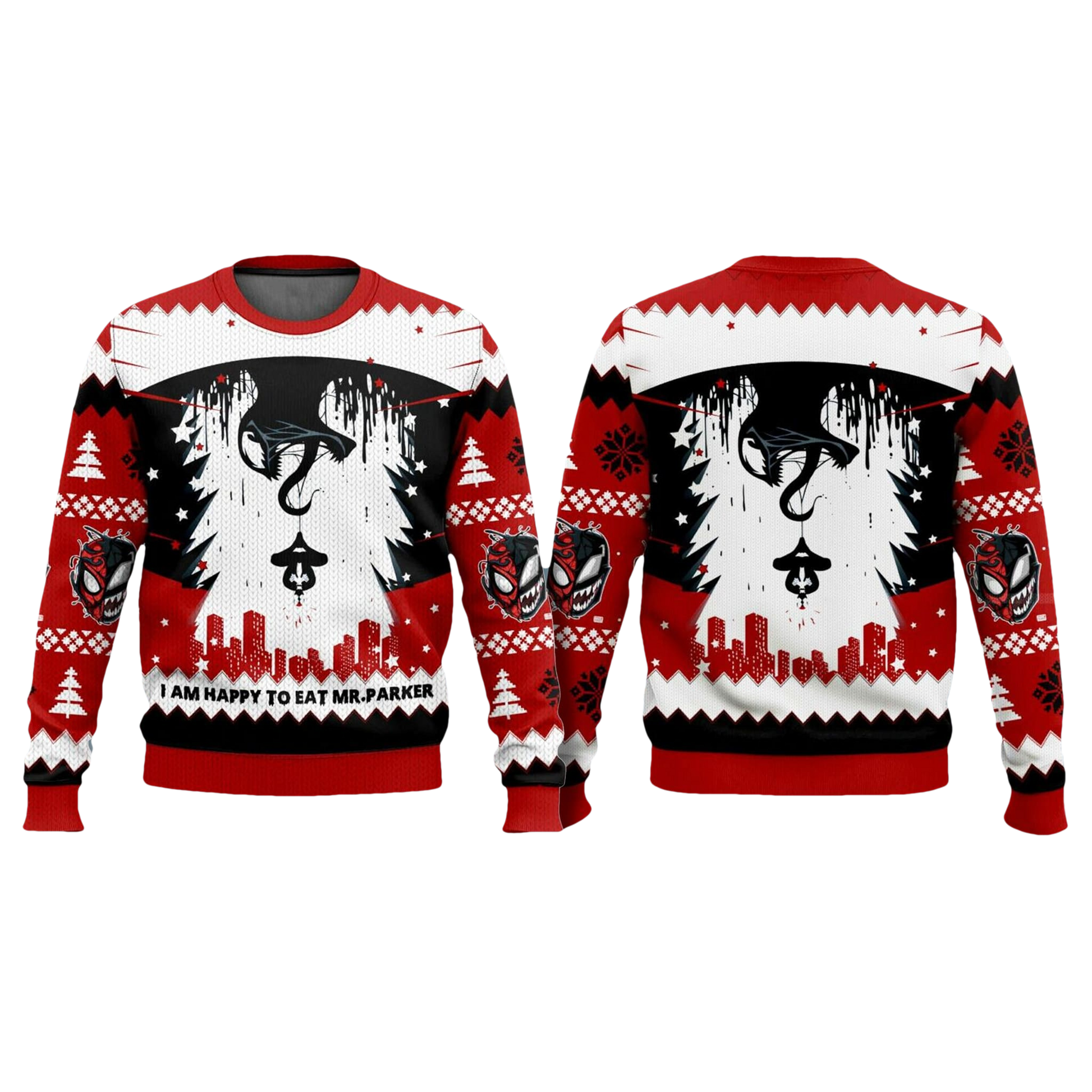 Spiderman Venom I Am Happy To eat Me Parker Ugly Sweater - Moonbestprint