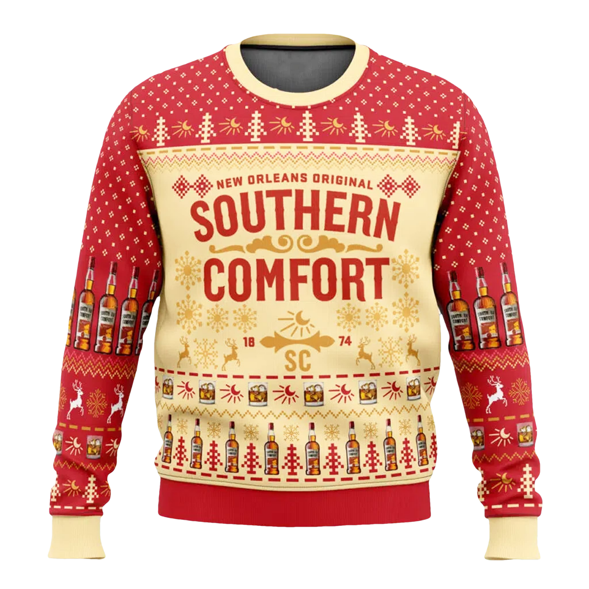 Southern Comfort Whiskey Christmas Ugly Sweater - Moonbestprint