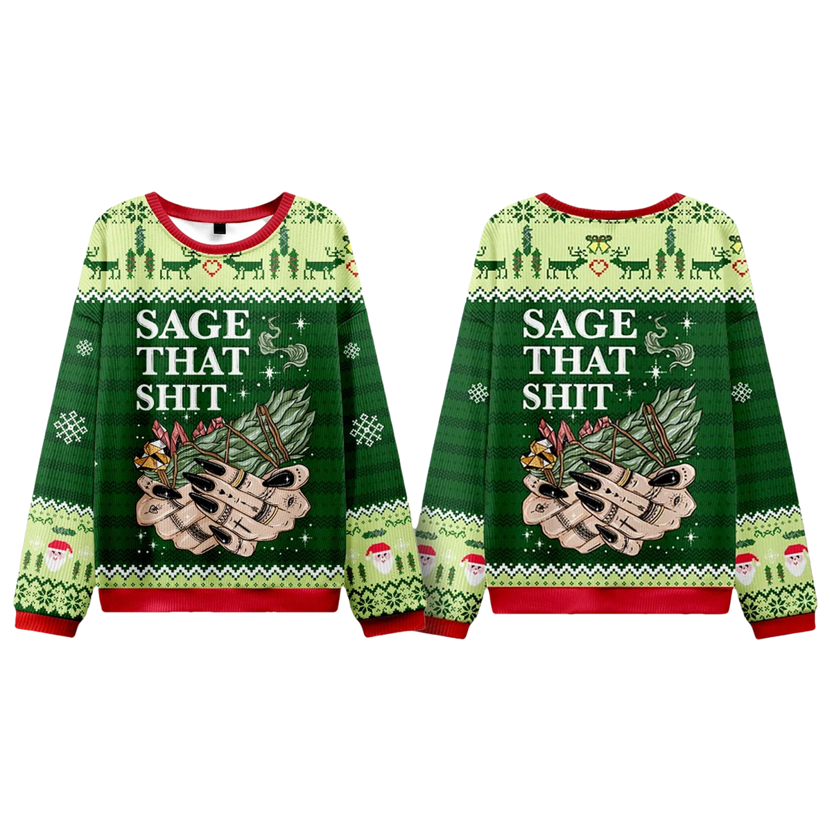 Sage That Shit Ugly Christmas Sweater - Moonbestprint
