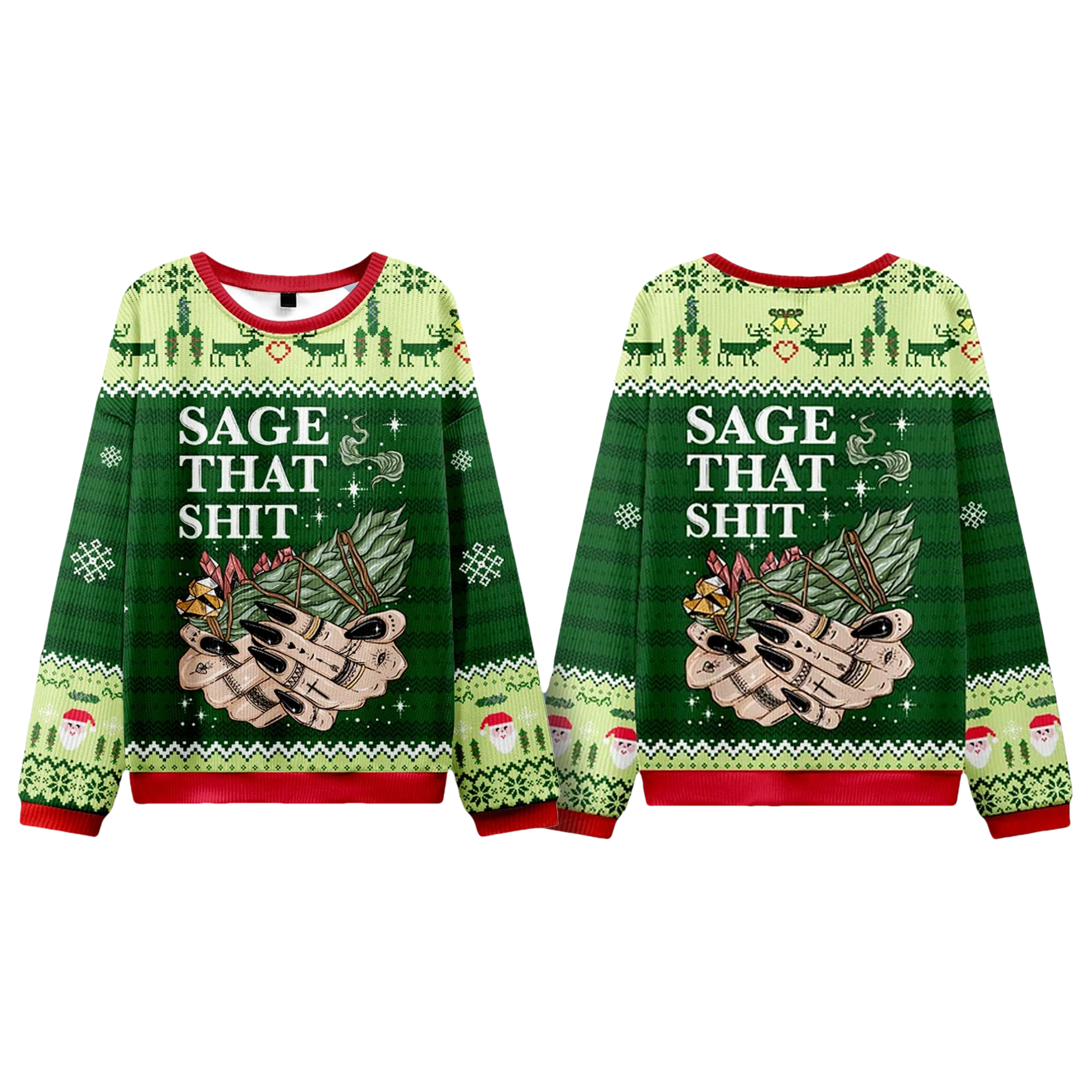 Sage That Shit Ugly Christmas Sweater - Moonbestprint