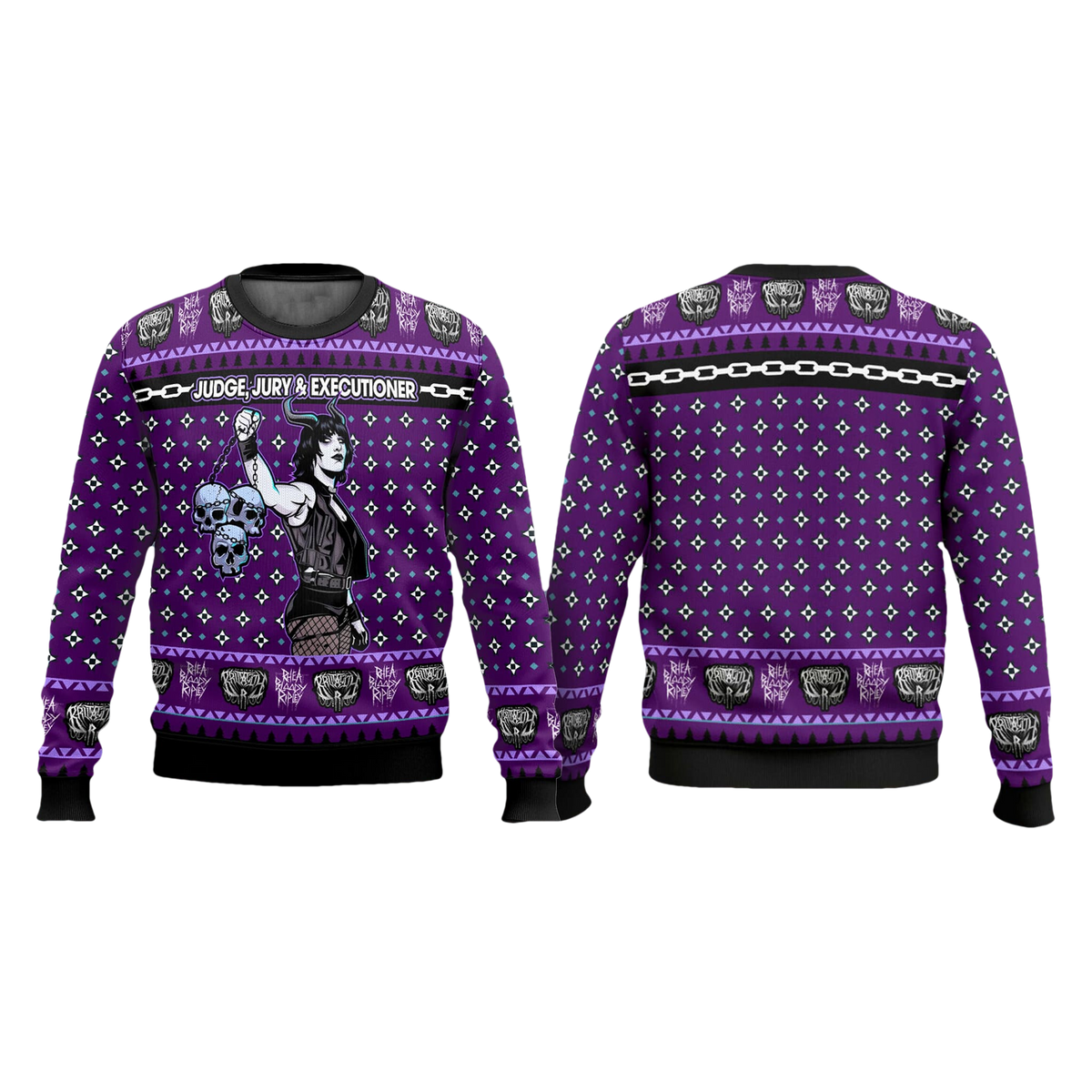 Rhea Ripley Judge Jury Executioner Ugly Christmas Sweater - Moonbestprint