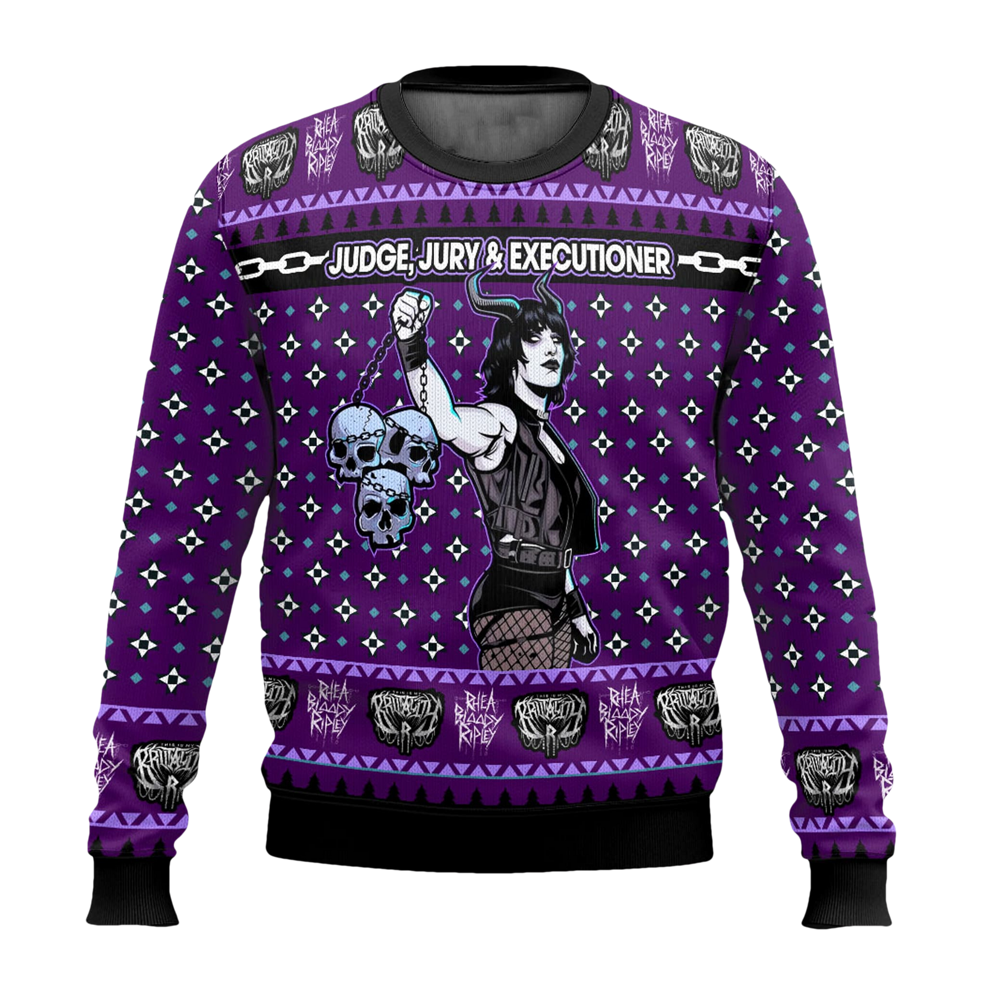 Rhea Ripley Judge Jury Executioner Ugly Christmas Sweater - Moonbestprint