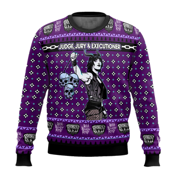 Rhea Ripley Judge Jury Executioner Ugly Christmas Sweater - Moonbestprint