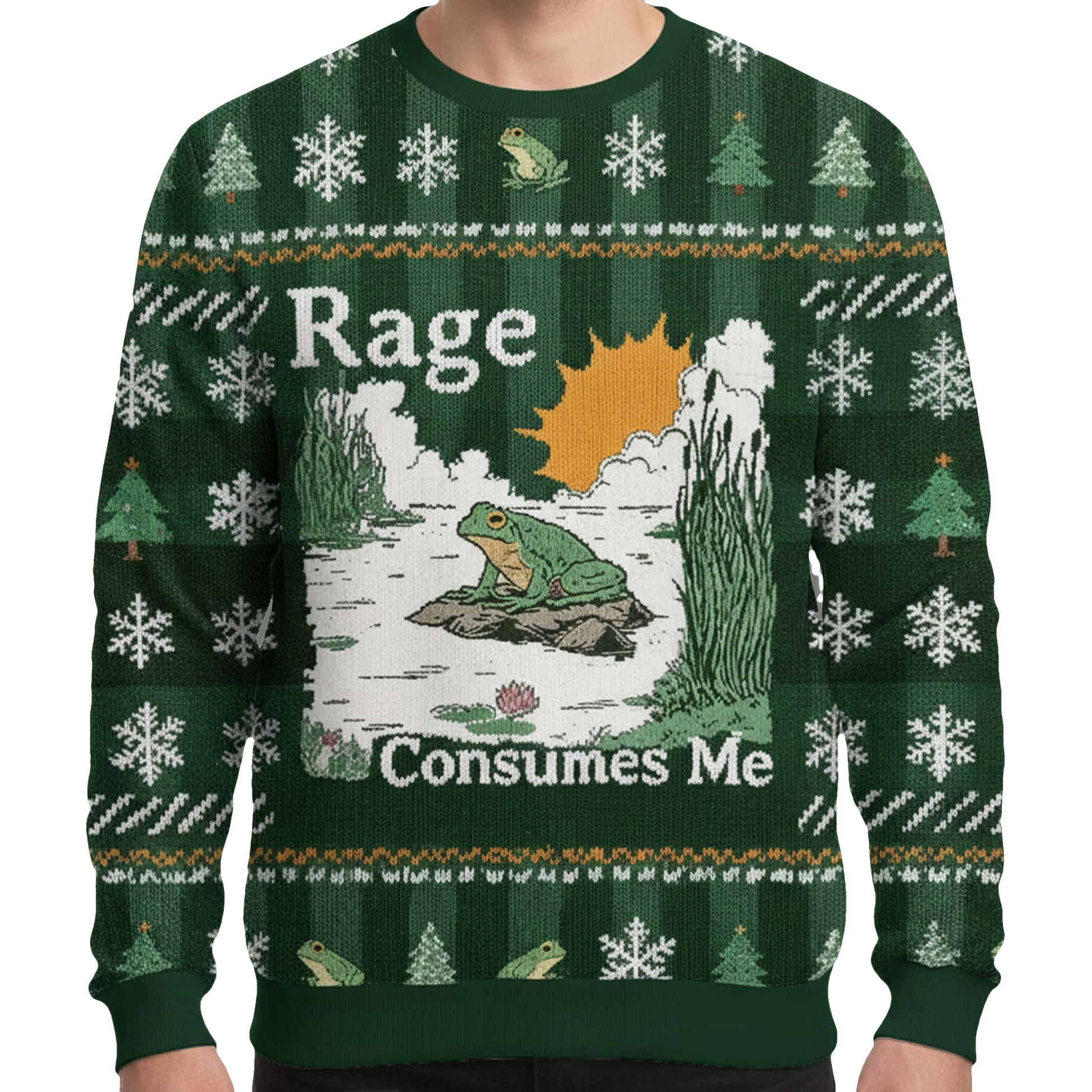Rage Consumes Me Frog Ugly Christmas Sweater - Moonbestprint