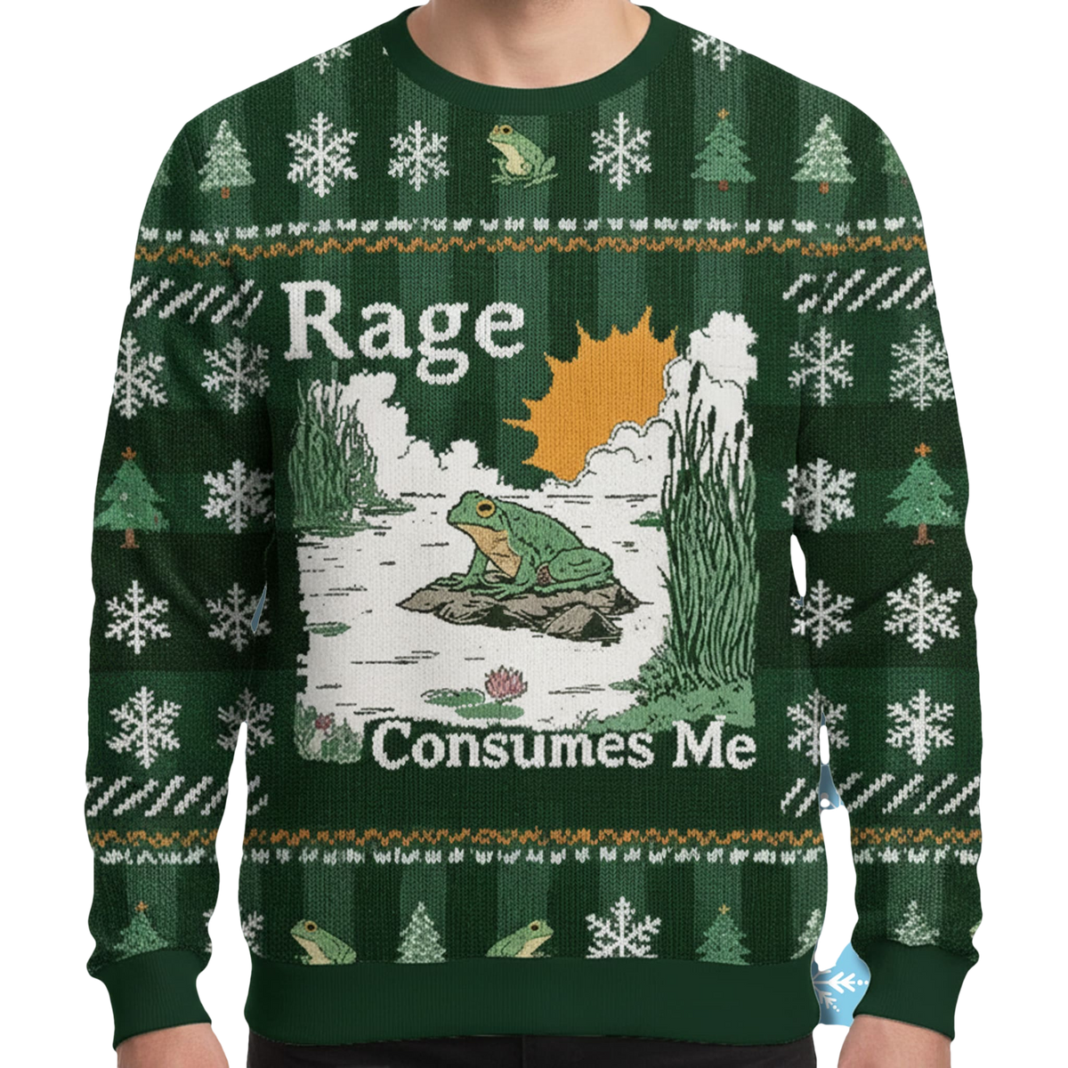 Rage Consumes Me Frog Ugly Christmas Sweater - Moonbestprint
