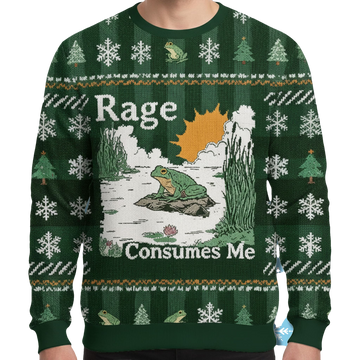 Rage Consumes Me Frog Ugly Christmas Sweater - Moonbestprint