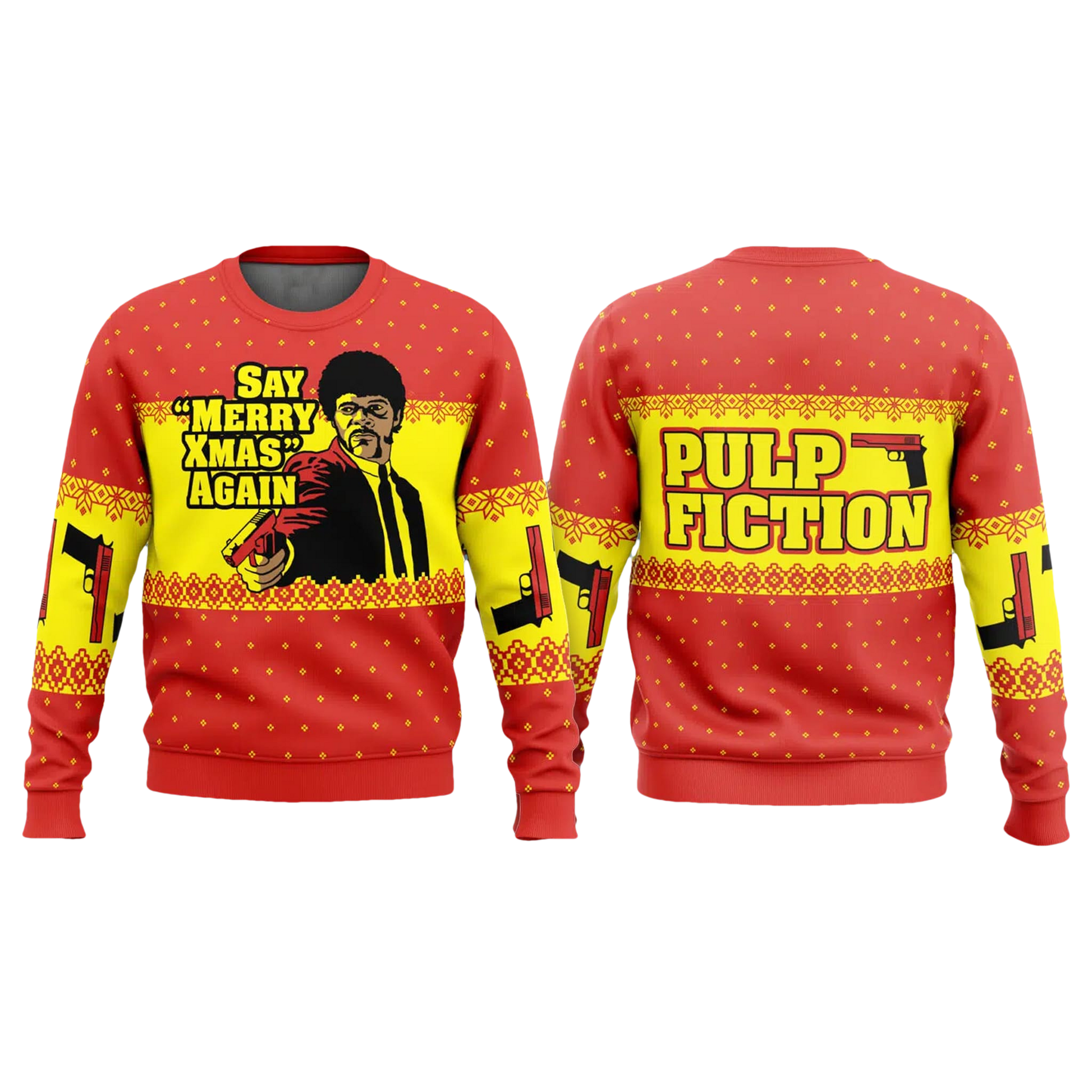 Pulp Fiction Say Merry Xmas Again Christmas Ugly Sweater - Moonbestprint