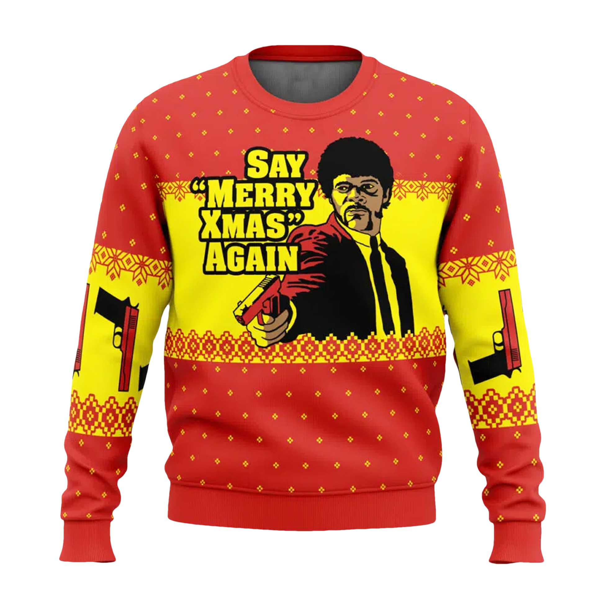 Pulp Fiction Say Merry Xmas Again Christmas Ugly Sweater - Moonbestprint