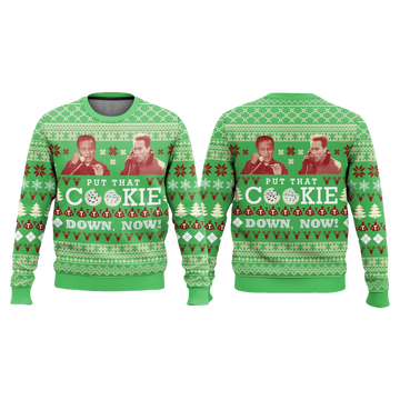 Put That Cookie Down Jingle All The Way Christmas Ugly Sweater - Moonbestprint