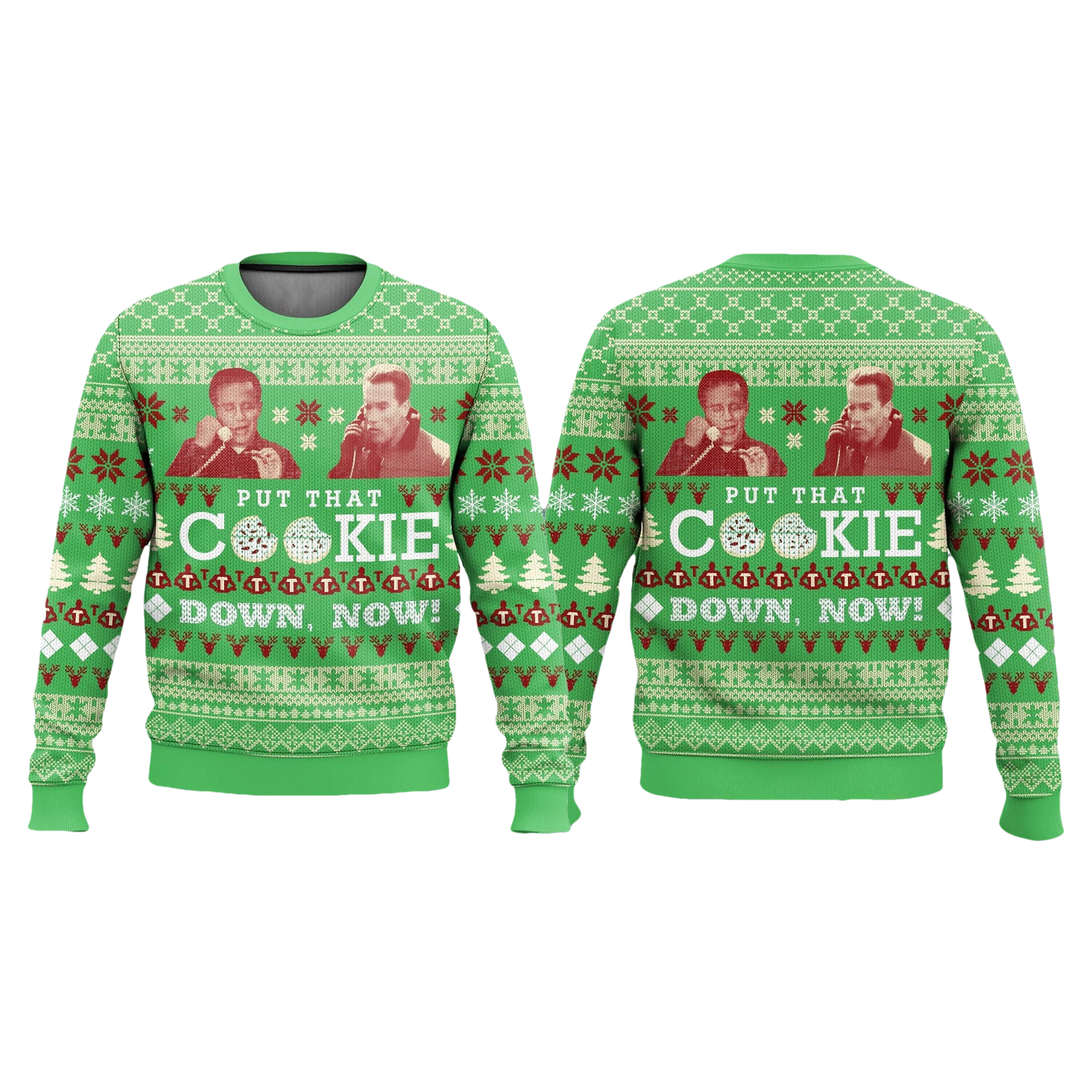 Put That Cookie Down Jingle All The Way Christmas Ugly Sweater - Moonbestprint