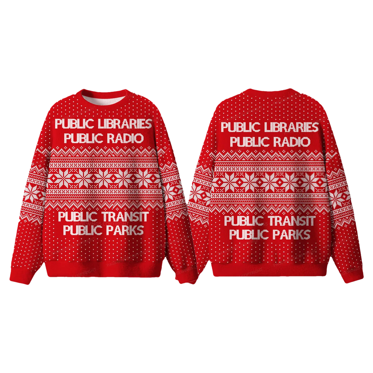 Public Libraries Public Radio Public Transit Ugly Sweater - Moonbestprint