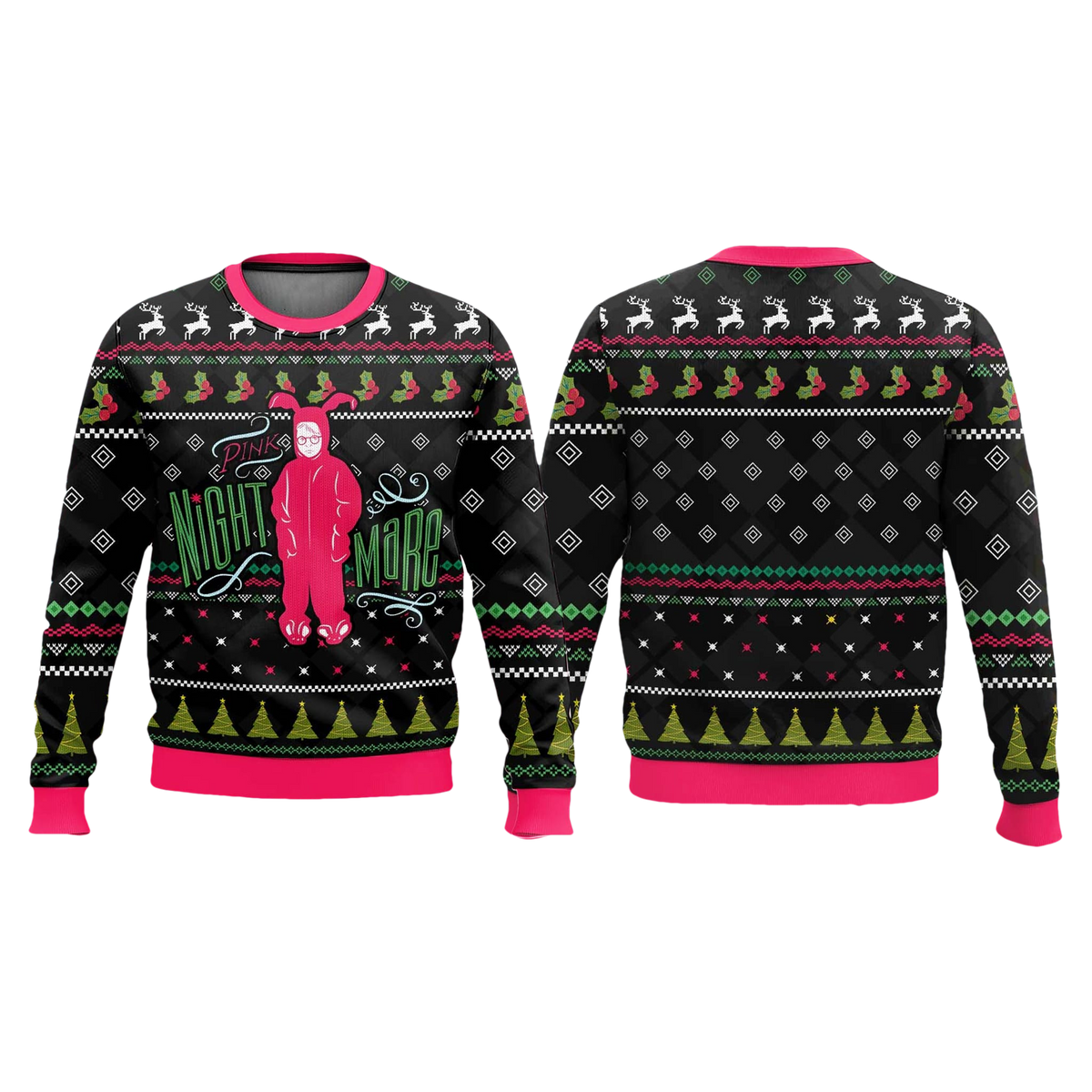 Pink Nightmare Ralphie Parker A Christmas Story Christmas Ugly Sweater - Moonbestprint