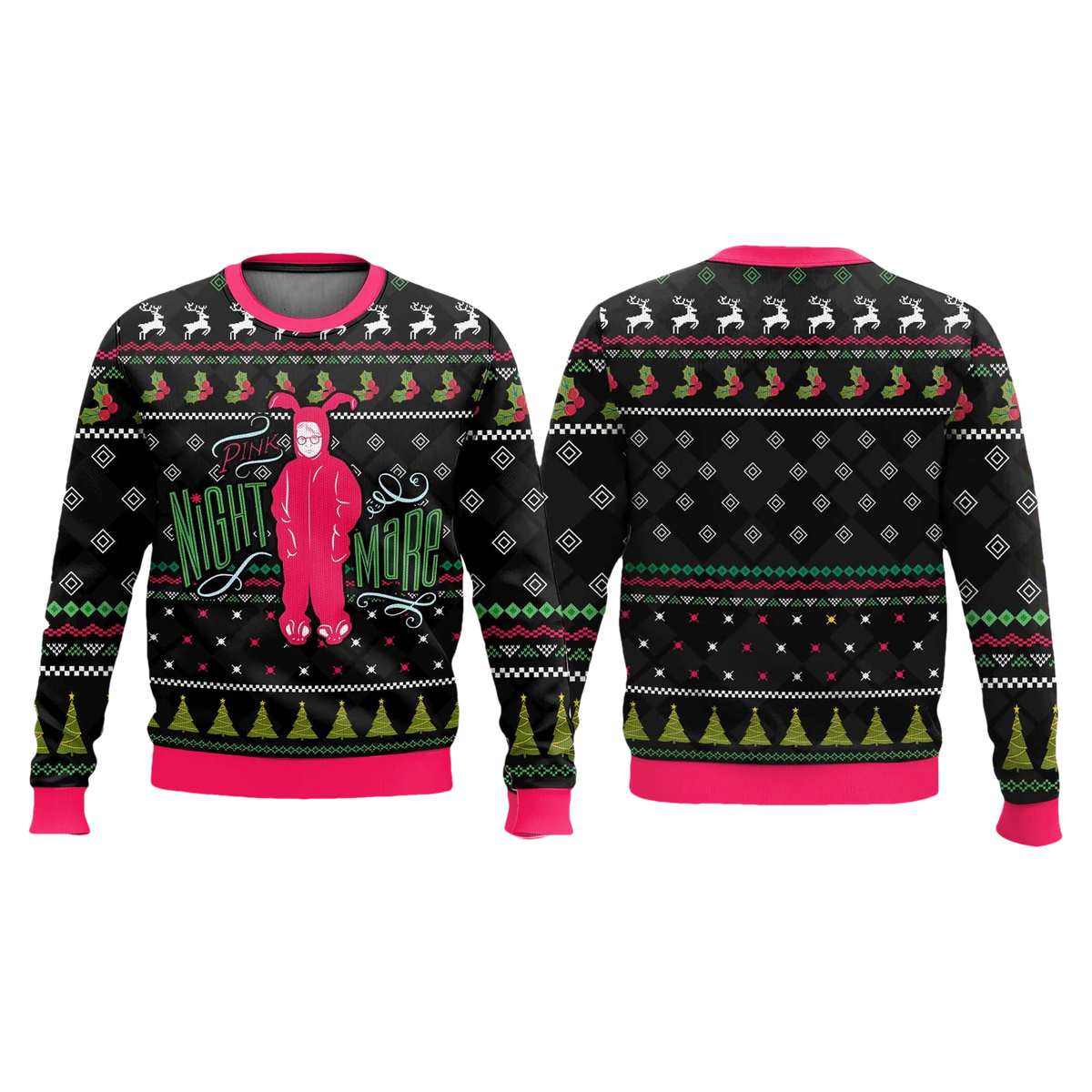 Pink Nightmare Ralphie Parker A Christmas Story Christmas Ugly Sweater - Moonbestprint