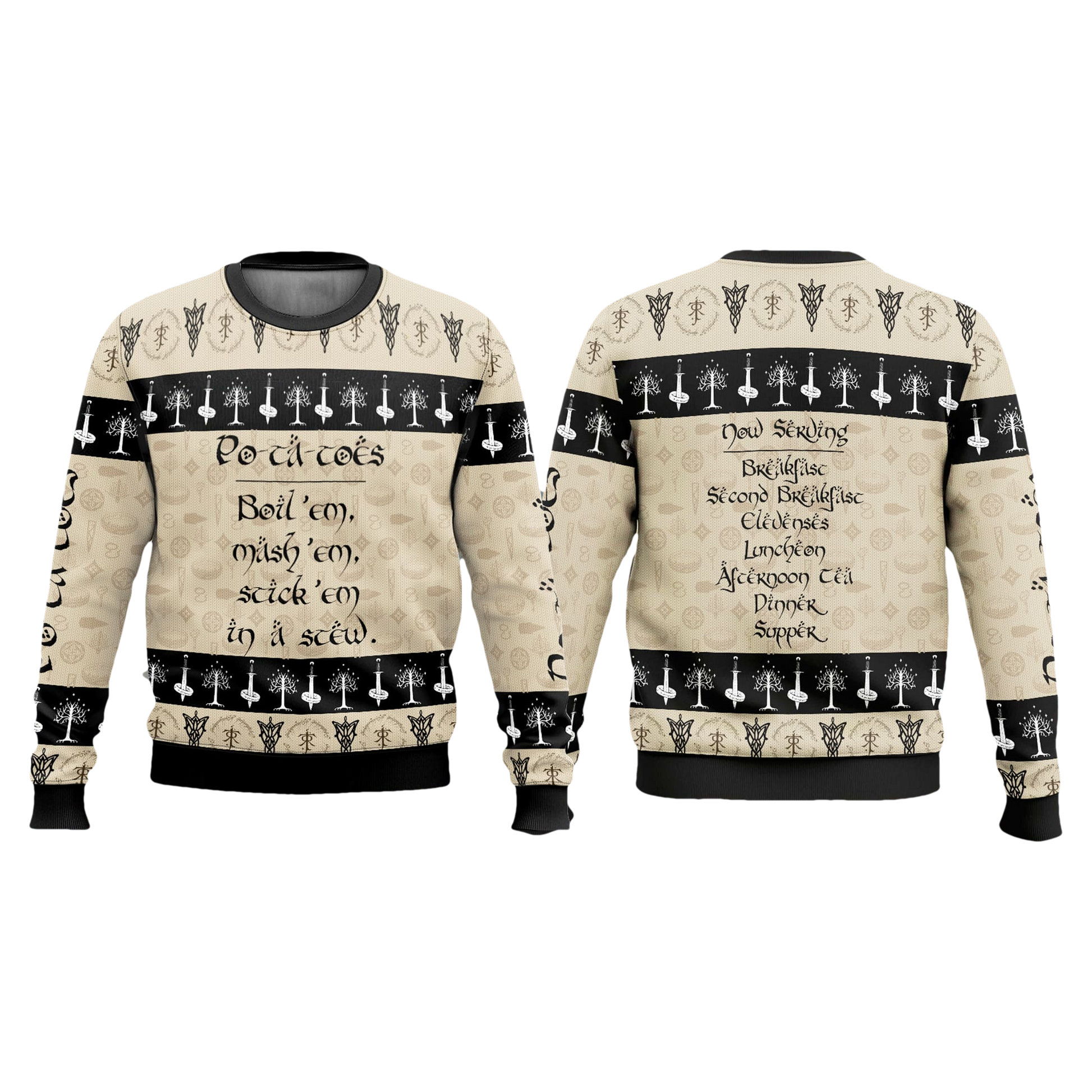 Potatoes Rune The Lord Of The Ring Ugly Sweater - Moonbestprint