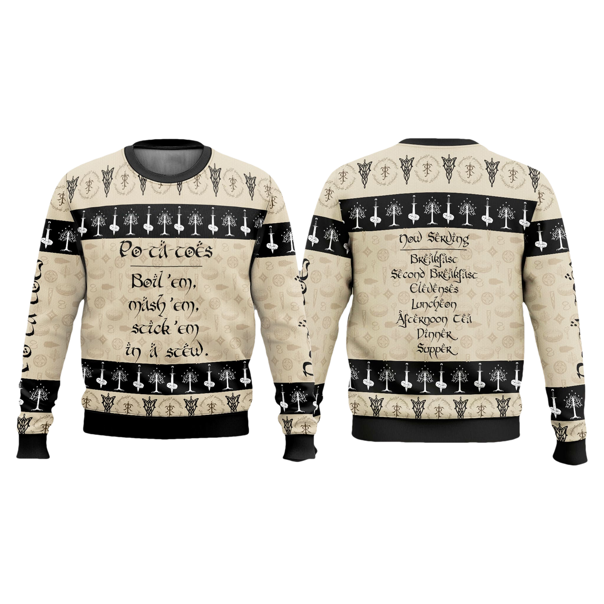 Potatoes Rune The Lord Of The Ring Ugly Sweater - Moonbestprint