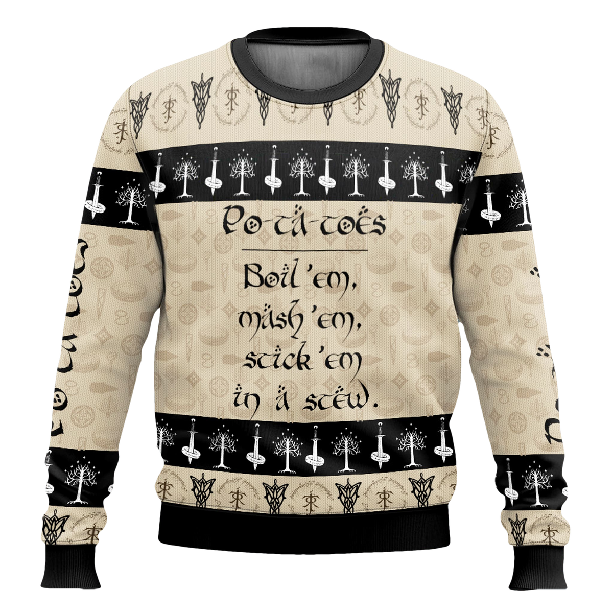Potatoes Rune The Lord Of The Ring Ugly Sweater - Moonbestprint